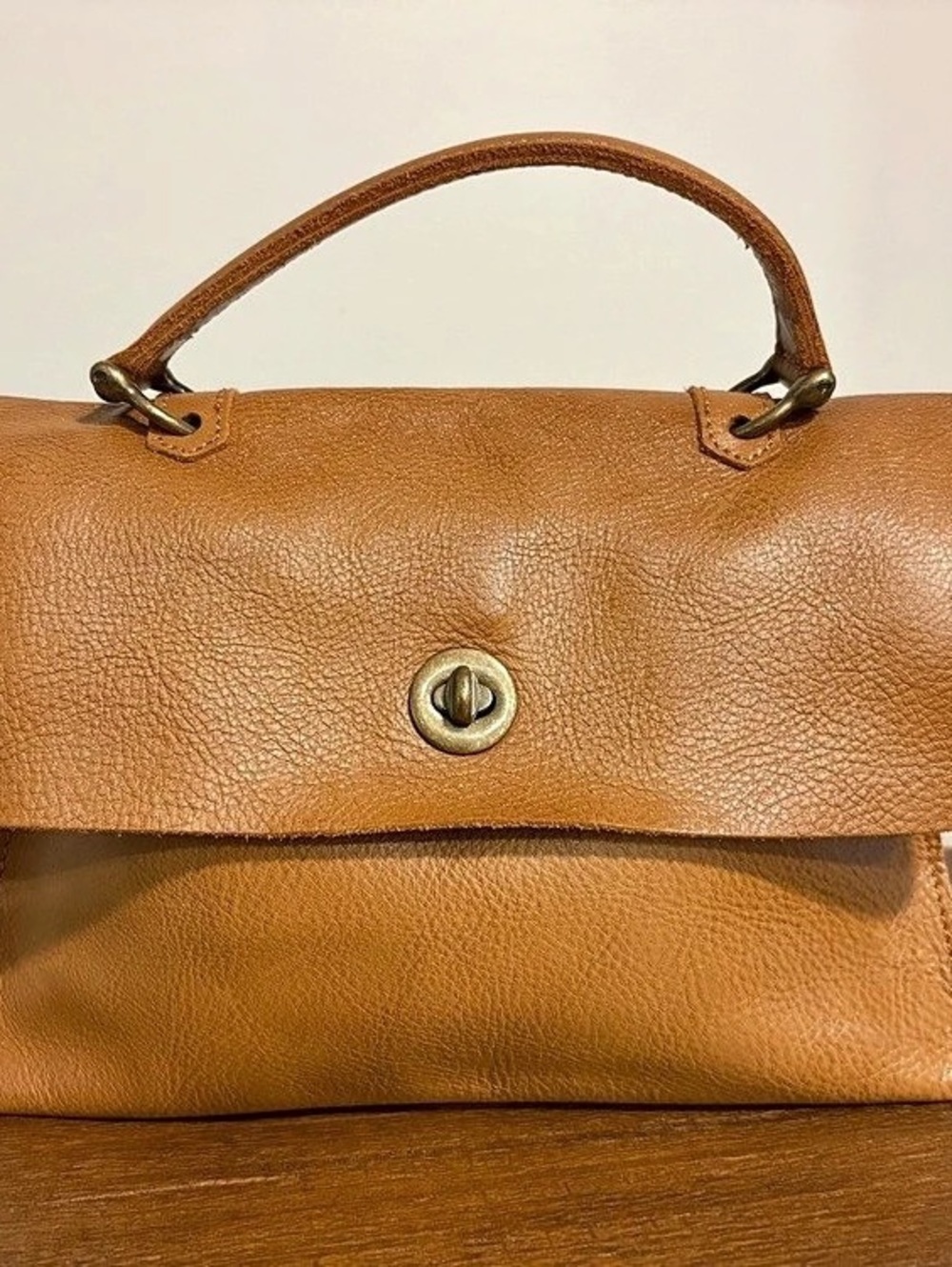 4IDEAWORKS Korean Designer Tan Brief-style crossbody Leather Brown Bag